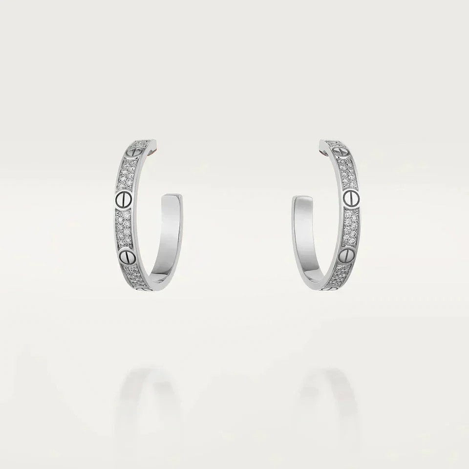 [Gaonasi Jewelry]LOVE EARRINGS 3.6MM DIAMOND PAVED