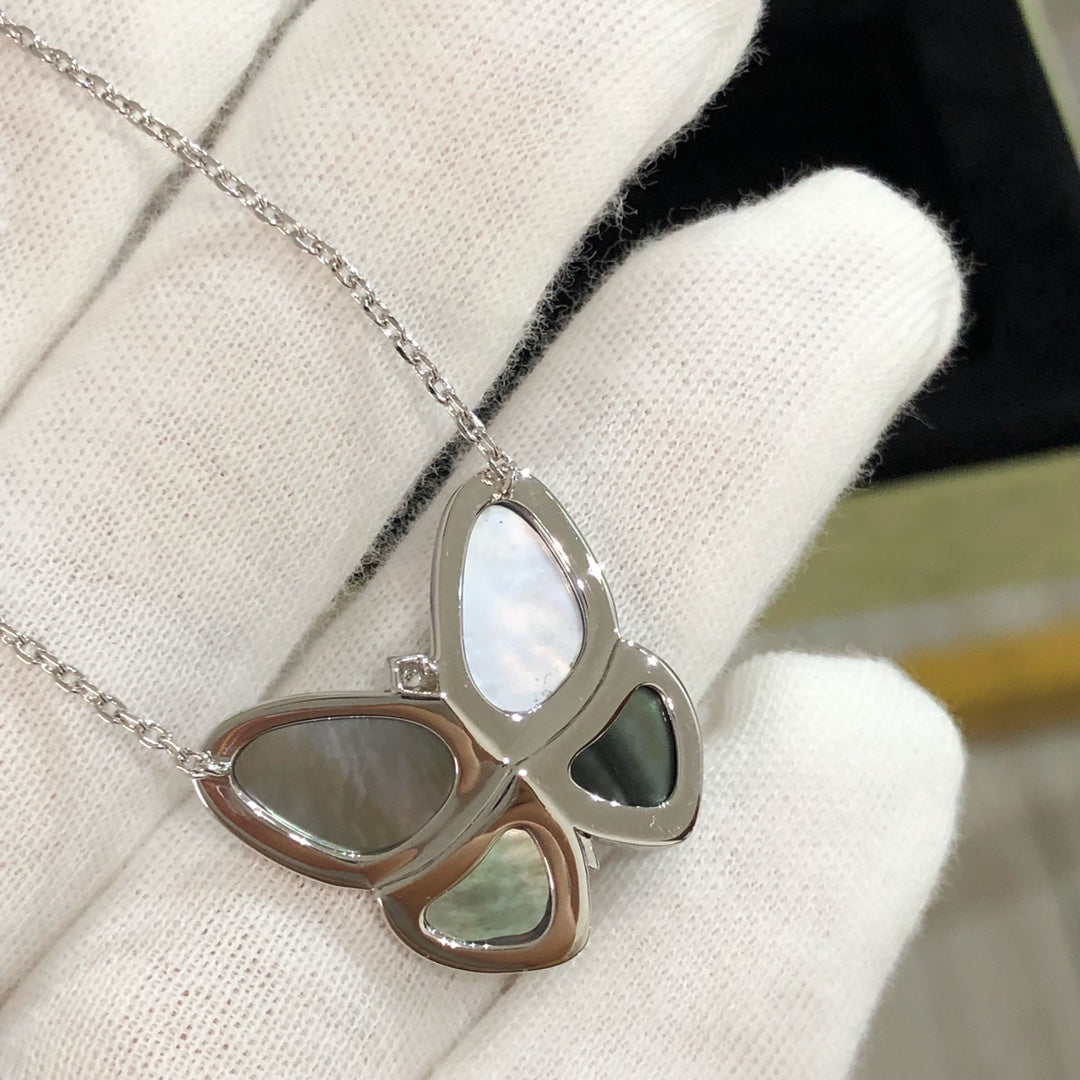 [Gaonasi]LARGE BUTTERFLY SILVER PENDANT DIAMOND NECKLACE