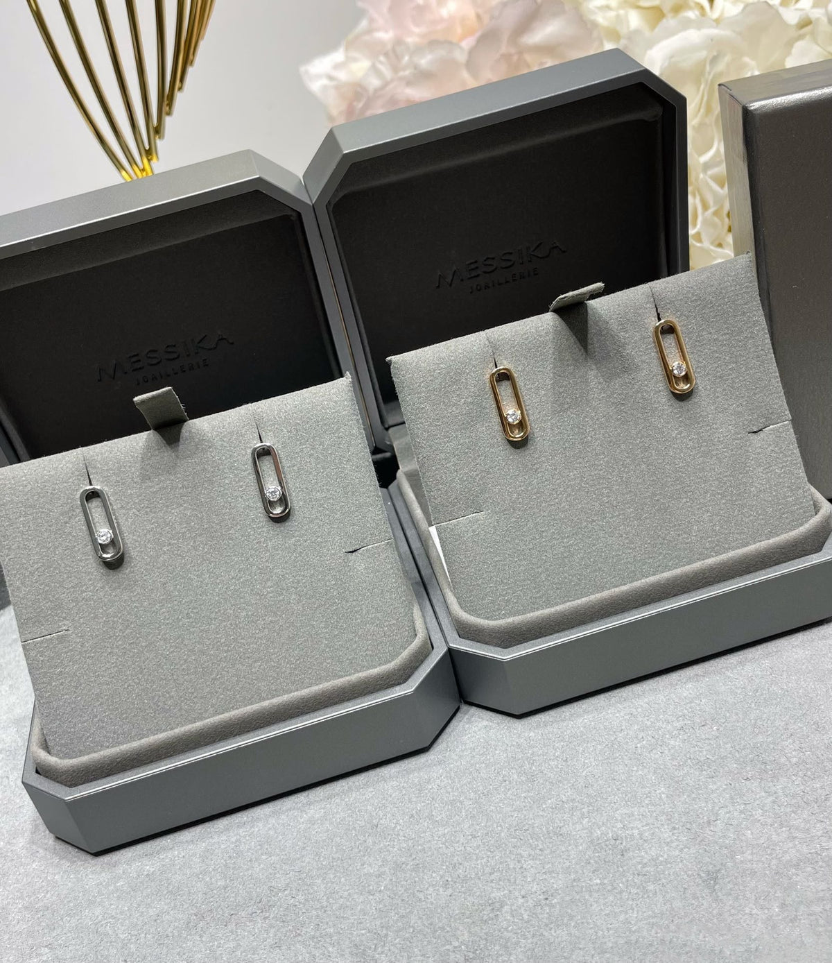 [Cadisa]MOVE UNO SMALL 1 DIAMOND EARRINGS