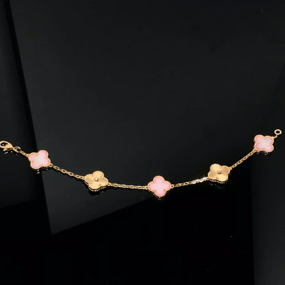[Gaonasi] CLOVER 5 MOTIFS  PINK MOP BRACELET COLLECTION