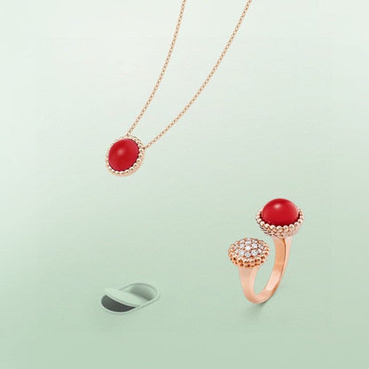 [Gaonasi]PERLEE COULEURS DIAMOND ROSE GOLD BETWEEN THE FINGER RING