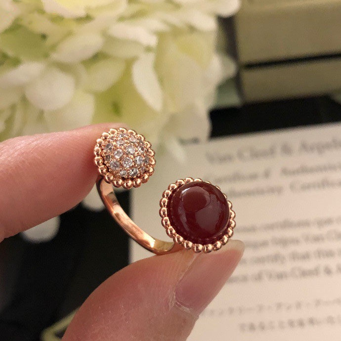 [Gaonasi]PERLEE COULEURS DIAMOND ROSE GOLD BETWEEN THE FINGER RING