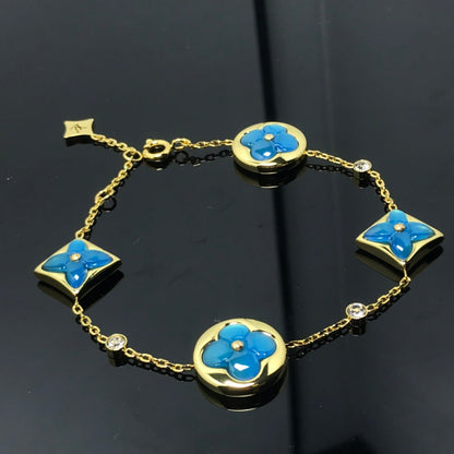 [Gaonasi]STAR AND SUN 4 MOTIF BLUE BRACELET