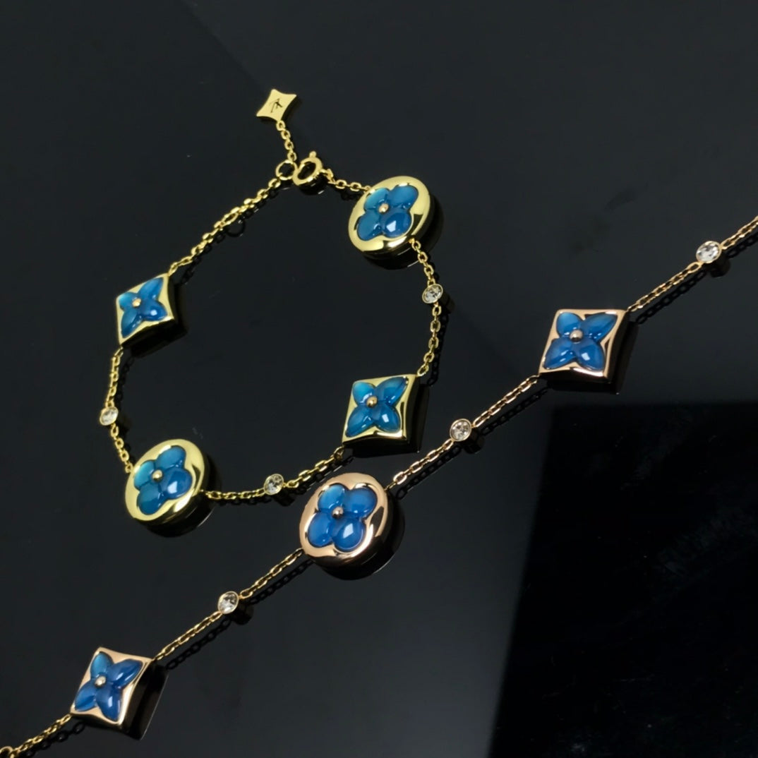 [Gaonasi]STAR AND SUN 4 MOTIF BLUE BRACELET