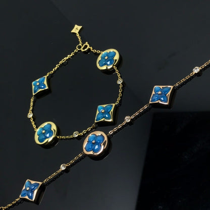 [Gaonasi]STAR AND SUN 4 MOTIF BLUE BRACELET