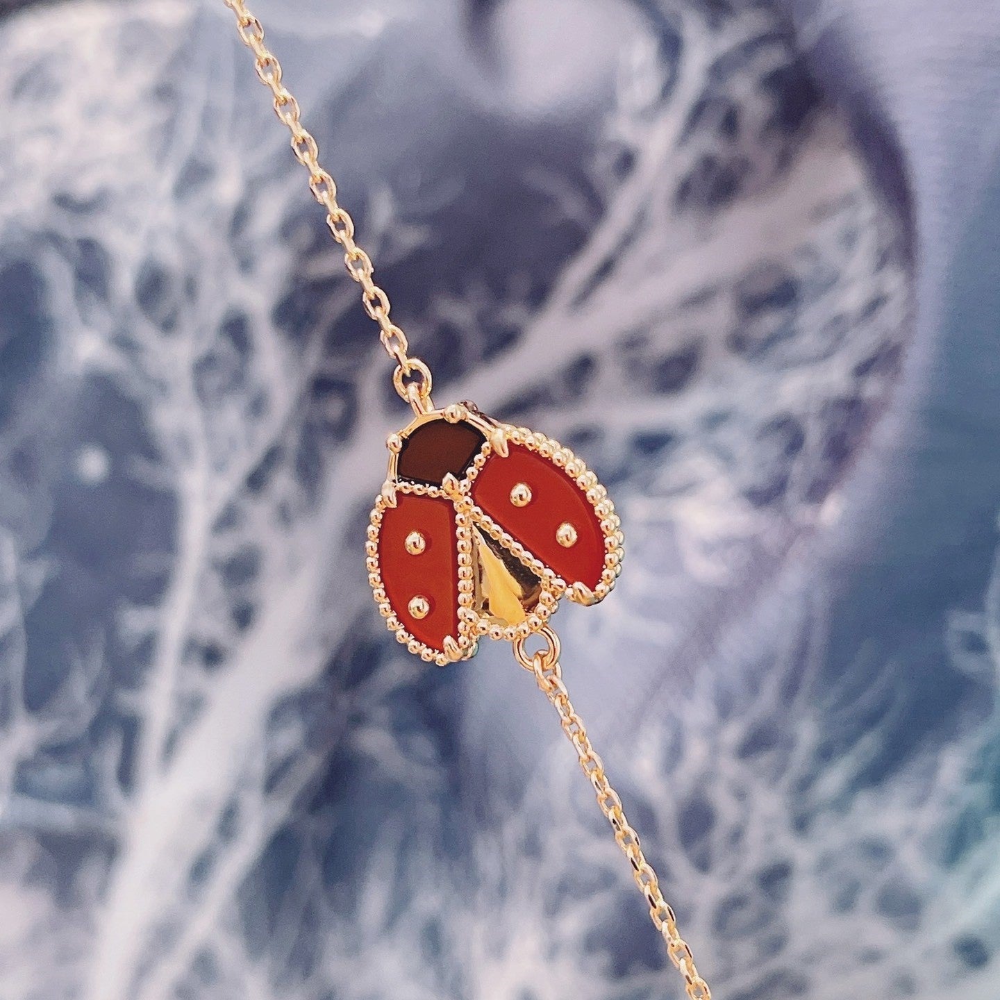 [Gaonasi]LUCKY SPRING 1 MOTIF PINK GOLD BRACELET