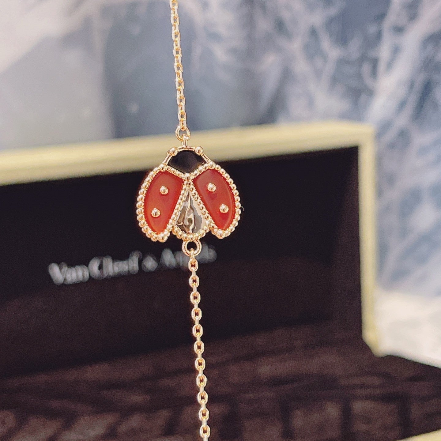 [Gaonasi]LUCKY SPRING 1 MOTIF PINK GOLD BRACELET