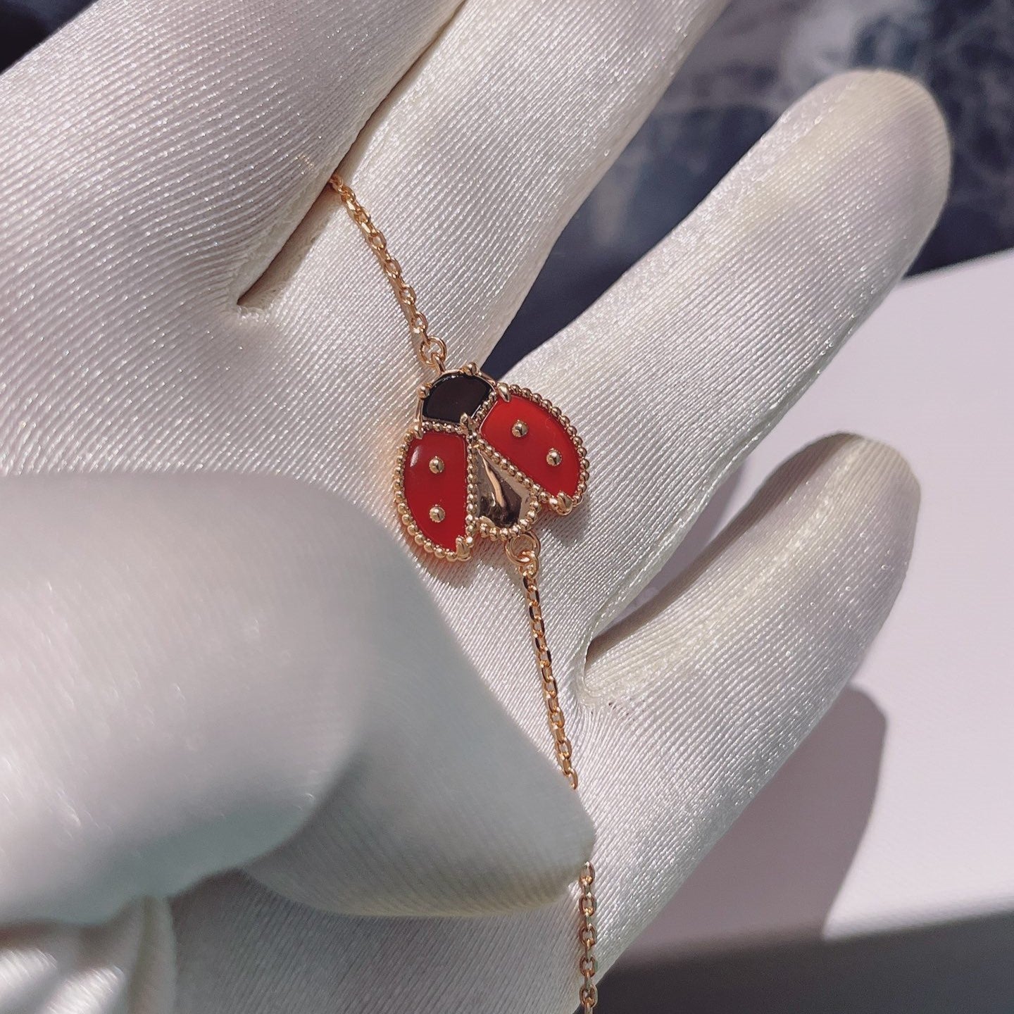 [Gaonasi]LUCKY SPRING 1 MOTIF PINK GOLD BRACELET