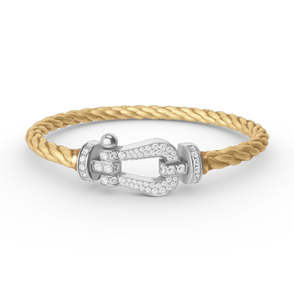 [Gaonasi]FORCE LARGE HORSESHOE FULL DIAMOND BRACELET SILVER
