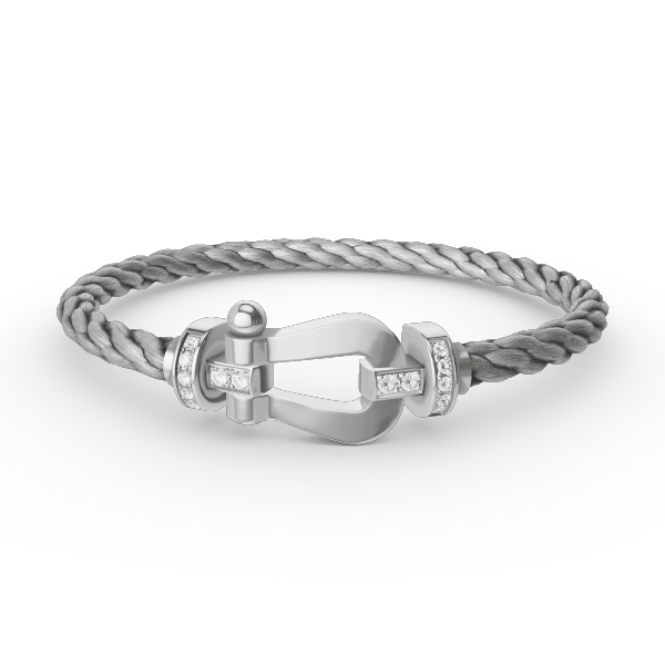 [Gaonasi]FORCE LARGE HORSESHOE HALF DIAMOND BRACELET SILVER
