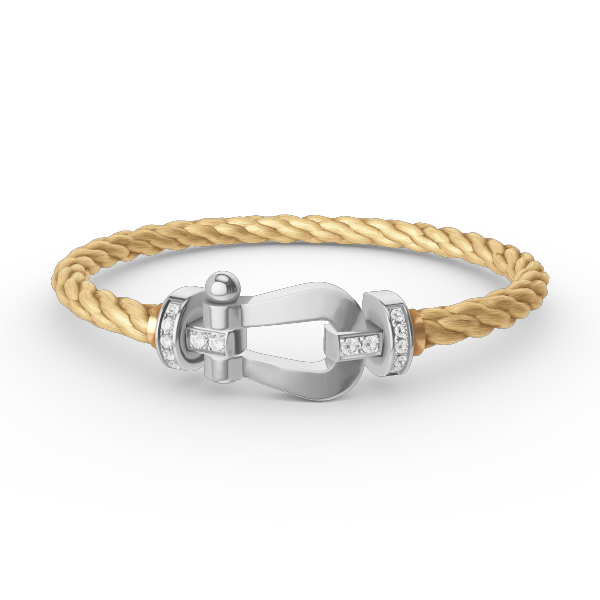 [Gaonasi]FORCE LARGE HORSESHOE HALF DIAMOND BRACELET SILVER