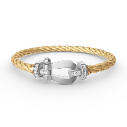 [Gaonasi]FORCE LARGE HORSESHOE HALF DIAMOND BRACELET SILVER