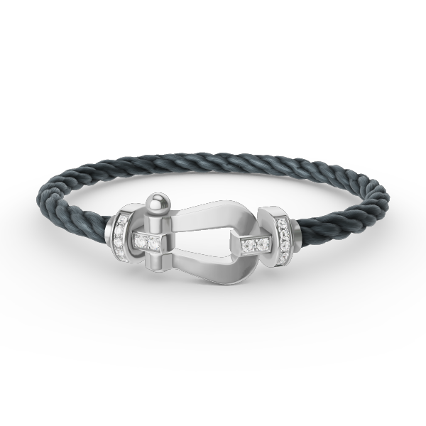 [Gaonasi]FORCE LARGE HORSESHOE HALF DIAMOND BRACELET SILVER