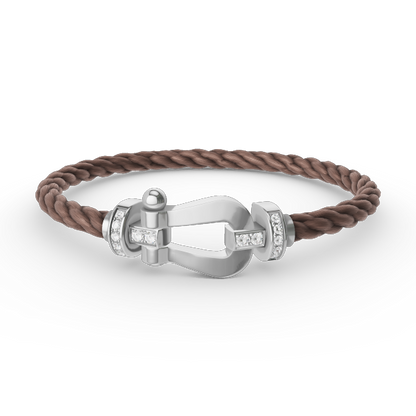 [Gaonasi]FORCE LARGE HORSESHOE HALF DIAMOND BRACELET SILVER