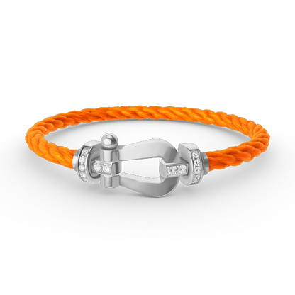 [Gaonasi]FORCE LARGE HORSESHOE HALF DIAMOND BRACELET SILVER