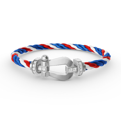 [Gaonasi]FORCE LARGE HORSESHOE HALF DIAMOND BRACELET SILVER