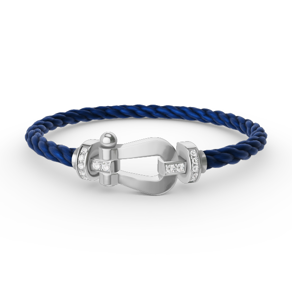 [Gaonasi]FORCE LARGE HORSESHOE HALF DIAMOND BRACELET SILVER