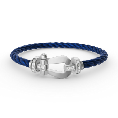 [Gaonasi]FORCE LARGE HORSESHOE HALF DIAMOND BRACELET SILVER