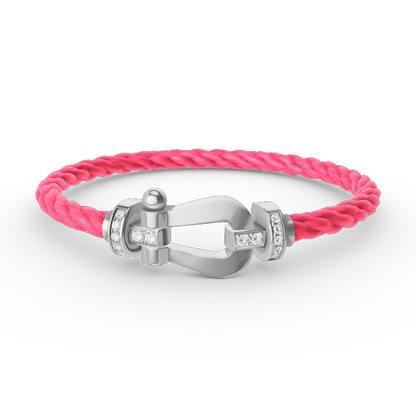 [Gaonasi]FORCE LARGE HORSESHOE HALF DIAMOND BRACELET SILVER
