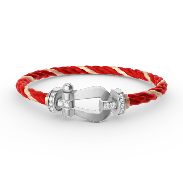 [Gaonasi]FORCE LARGE HORSESHOE HALF DIAMOND BRACELET SILVER