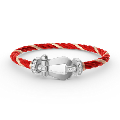[Gaonasi]FORCE LARGE HORSESHOE HALF DIAMOND BRACELET SILVER