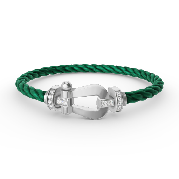 [Gaonasi]FORCE LARGE HORSESHOE HALF DIAMOND BRACELET SILVER