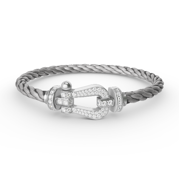 [Gaonasi]FORCE LARGE HORSESHOE FULL DIAMOND BRACELET SILVER