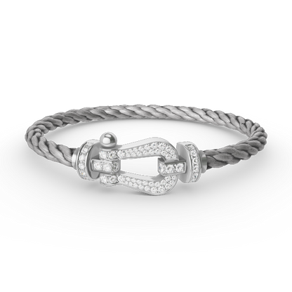 [Gaonasi]FORCE LARGE HORSESHOE FULL DIAMOND BRACELET SILVER