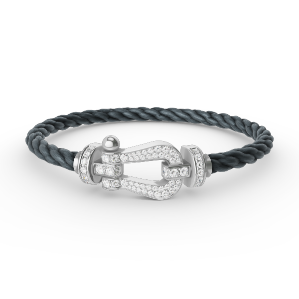 [Gaonasi]FORCE LARGE HORSESHOE FULL DIAMOND BRACELET SILVER