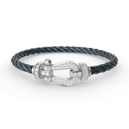 [Gaonasi]FORCE LARGE HORSESHOE FULL DIAMOND BRACELET SILVER