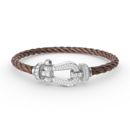 [Gaonasi]FORCE LARGE HORSESHOE FULL DIAMOND BRACELET SILVER
