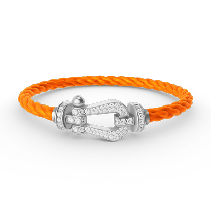 [Gaonasi]FORCE LARGE HORSESHOE FULL DIAMOND BRACELET SILVER