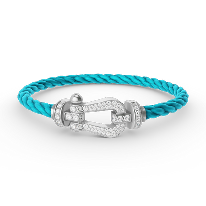 [Gaonasi]FORCE LARGE HORSESHOE FULL DIAMOND BRACELET SILVER