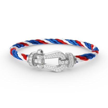 [Gaonasi]FORCE LARGE HORSESHOE FULL DIAMOND BRACELET SILVER