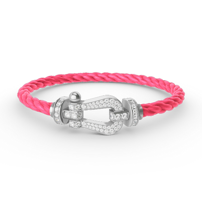 [Gaonasi]FORCE LARGE HORSESHOE FULL DIAMOND BRACELET SILVER