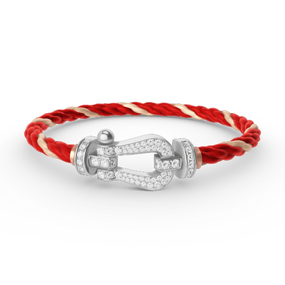 [Gaonasi]FORCE LARGE HORSESHOE FULL DIAMOND BRACELET SILVER