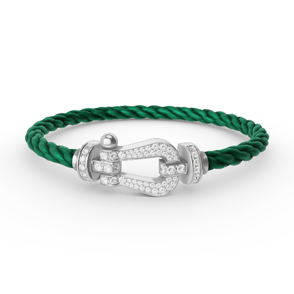 [Gaonasi]FORCE LARGE HORSESHOE FULL DIAMOND BRACELET SILVER