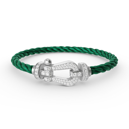 [Gaonasi]FORCE LARGE HORSESHOE FULL DIAMOND BRACELET SILVER