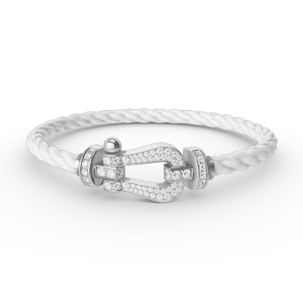 [Gaonasi]FORCE LARGE HORSESHOE FULL DIAMOND BRACELET SILVER