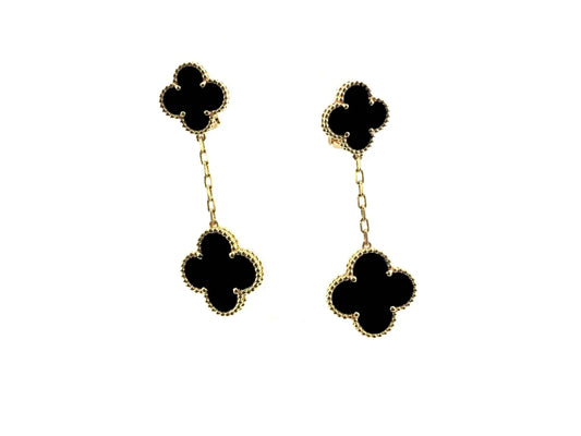 [Gaonasi]CLOVER 2 MOTIFS  EARRINGS (MULTIPLE CHOICESC