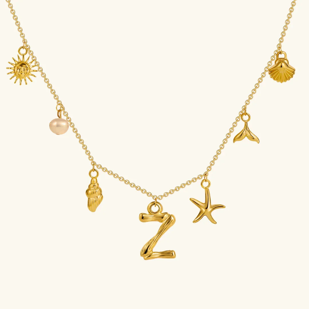 [Gaonasi]Avaria Ocean Initial Necklace