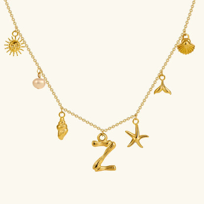 [Gaonasi]Avaria Ocean Initial Necklace