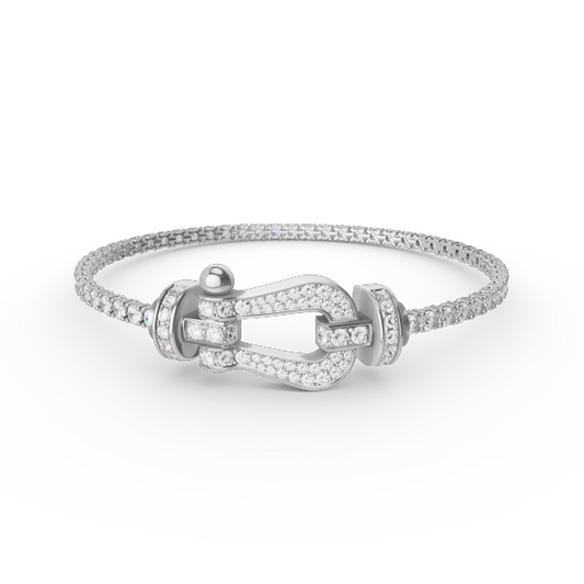 [Gaonasi]FORCE  LARGE HORSESHOE FULL DIAMOND TENNIS BRACELET
